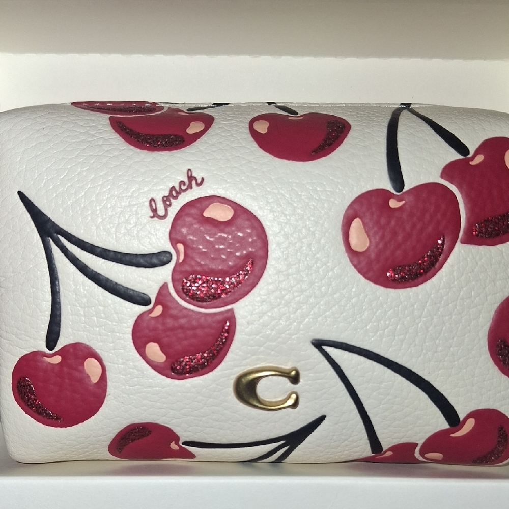 Coach Mini Cosmetic Case 🍒Cherry Print - Picture 7 of 7
